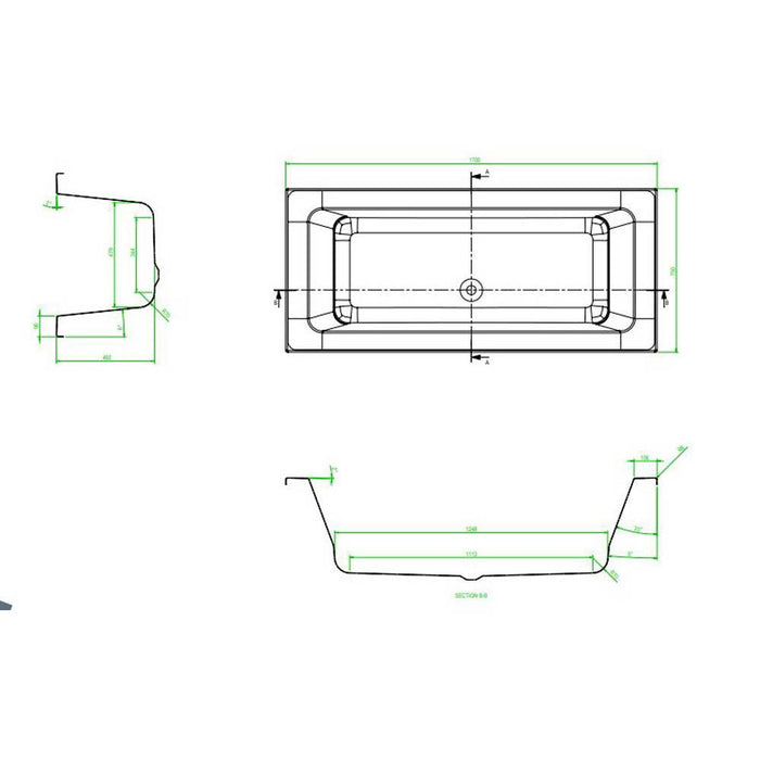 The White Space Aluna Reinforced 17/1800mm Double Ended Bath - Unbeatable Bathrooms