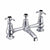 Burlington Anglesey 2 Tap Hole Bridge Basin Mixer with Plug & Chain Waste & Swivel Spout - Unbeatable Bathrooms