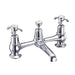 Burlington Anglesey 2 Tap Hole Bridge Basin Mixer with Plug & Chain Waste & Swivel Spout - Unbeatable Bathrooms