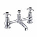 Burlington Anglesey 2 Tap Hole Bridge Basin Mixer with Plug & Chain Waste & Swivel Spout - Unbeatable Bathrooms