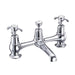 Burlington Anglesey 2 Tap Hole Bridge Basin Mixer with Plug & Chain Waste & Swivel Spout - Unbeatable Bathrooms