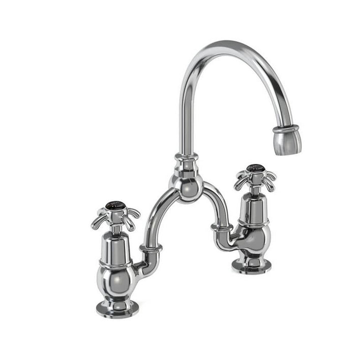 Burlington Anglesey 2 Tap Hole Arch Mixer with Curved Spout (200mm centres) - Unbeatable Bathrooms