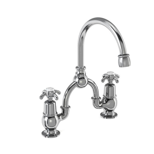 Burlington Anglesey 2 Tap Hole Arch Mixer with Curved Spout (200mm centres) - Unbeatable Bathrooms
