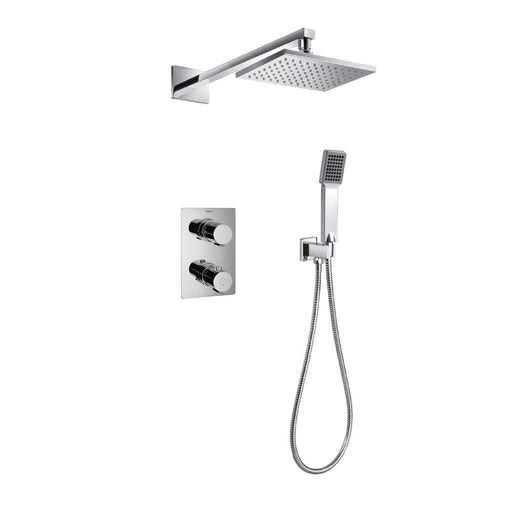Flova Annecy 2-Outlet Thermostatic Shower Pack with Rainshower and Handshower Kit - Unbeatable Bathrooms