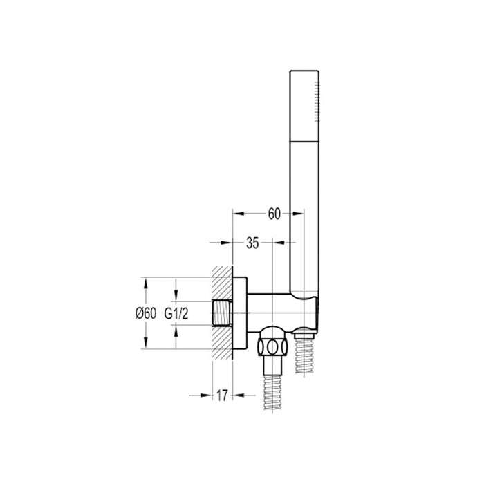 Flova Round Shower Set with Integral Wall Outlet and Bracket - Unbeatable Bathrooms