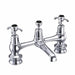 Burlington Anglesey Regent 2 Tap Hole Bridge Basin Mixer with Plug & Chain Waste & Swivel Spout - Unbeatable Bathrooms