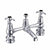 Burlington Anglesey Regent 2 Tap Hole Bridge Basin Mixer with Plug & Chain Waste & Swivel Spout - Unbeatable Bathrooms