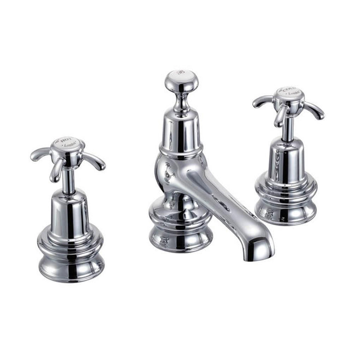 Burlington Anglesey Regent 3 Tap Hole Mixer with Pop-up Waste - Unbeatable Bathrooms