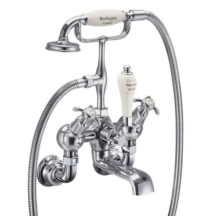 Burlington Anglesey Regent Angled Bath Shower Mixer Wall Mounted - Unbeatable Bathrooms