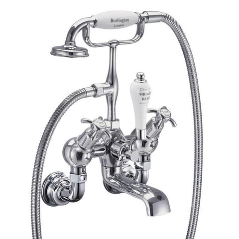 Burlington Anglesey Regent Angled Bath Shower Mixer Wall Mounted - Unbeatable Bathrooms