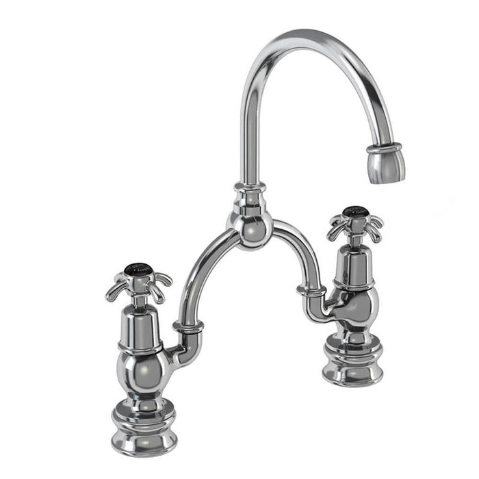 Burlington Anglesey 2 Tap Hole Regent Arch Mixer with Curved Spout (230mm centres) - Unbeatable Bathrooms