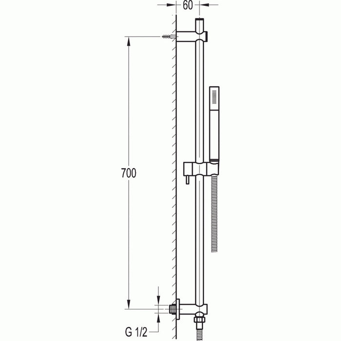 Flova Round Slide Rail Kit with Integral Wall Outlet - Unbeatable Bathrooms