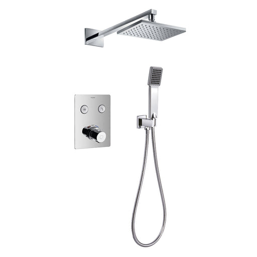 Flova Annecy 2-Outlet Goclick Flow Control Thermostatic Shower Pack with Rainshower and Handshower Kit - Unbeatable Bathrooms