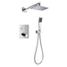 Flova Annecy 2-Outlet Goclick Flow Control Thermostatic Shower Pack with Rainshower and Handshower Kit - Unbeatable Bathrooms