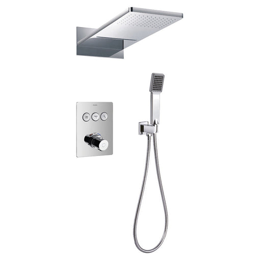 Flova Annecy 3-Outlet Goclick Flow Control Thermostatic Shower Pack with Dual Function Rainshower and Hanshower Kit - Unbeatable Bathrooms