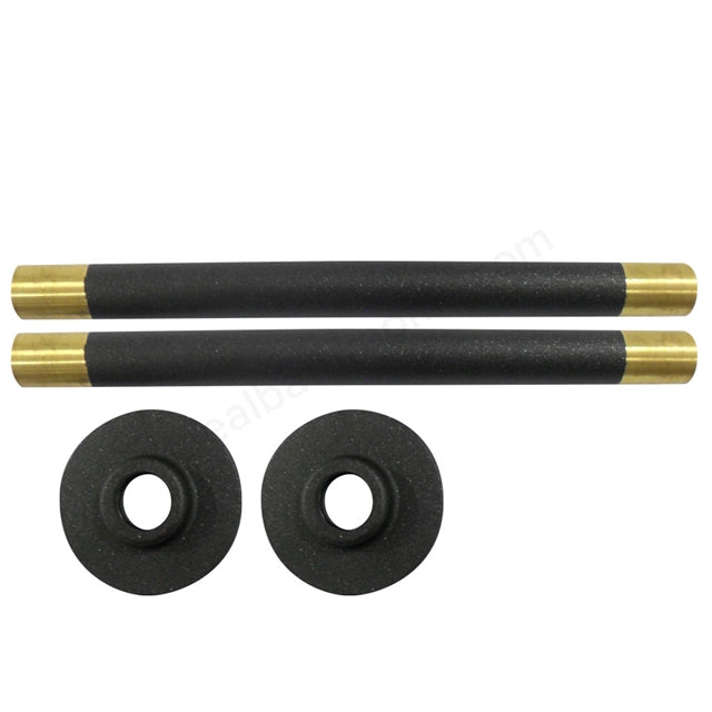 Essential 180mm Anthracite Pipes / Flanges In Pairs - Unbeatable Bathrooms