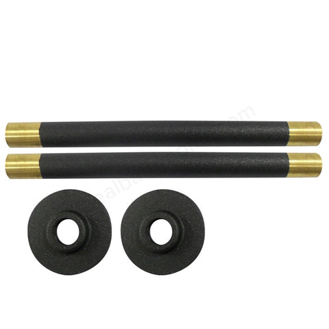 Essential 180mm Anthracite Pipes / Flanges In Pairs - Unbeatable Bathrooms