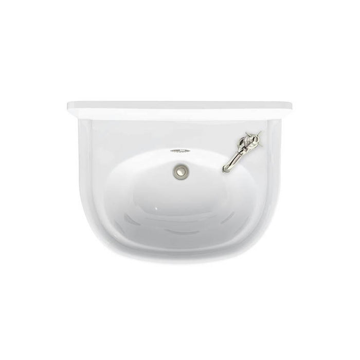 Burlington Arcade 500mm 1TH Wall Hung Cloakroom Basin (Right Hand with Overflow) - Unbeatable Bathrooms