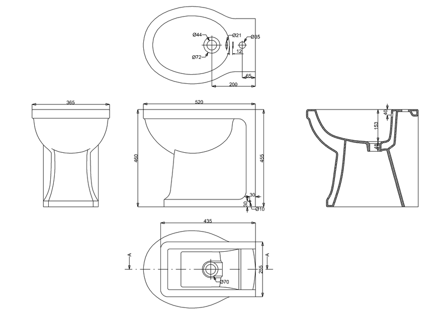 Burlington Arcade Back-To-Wall Bidet With Overflow & One Tap Hole - Unbeatable Bathrooms