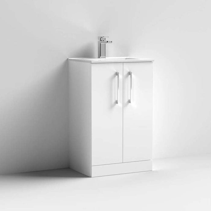 Nuie Arno Floor Standing 2-Door Vanity & Minimalist Basin - Unbeatable Bathrooms