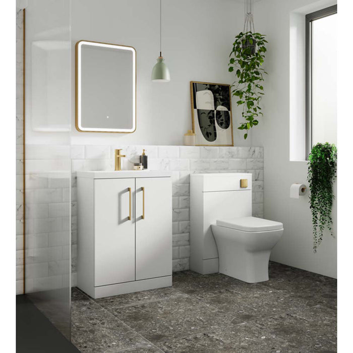 Nuie Arno Floor Standing 2-Door Vanity & Thin-Edge 1 Tap Hole Ceramic Basin - Unbeatable Bathrooms