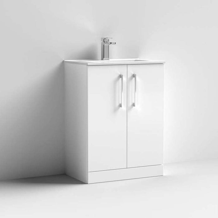 Nuie Arno Floor Standing 2-Door Vanity & Minimalist Basin - Unbeatable Bathrooms