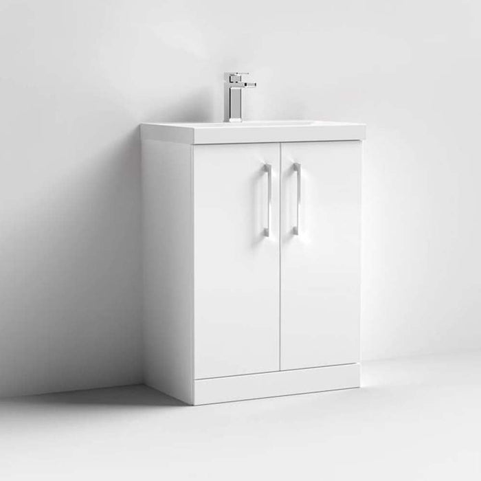 Nuie Arno Floor Standing 2-Door Vanity & Thin-Edge 1 Tap Hole Ceramic Basin - Unbeatable Bathrooms