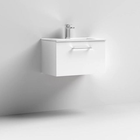 Nuie Arno Wall Hung 1-Drawer Vanity & Minimalist Basin - Unbeatable Bathrooms