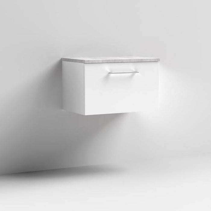 Nuie Arno Wall Hung 1-Drawer Vanity & Laminate Work Top - Unbeatable Bathrooms