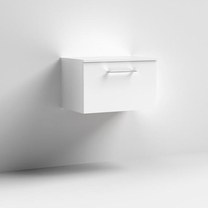 Nuie Arno Wall Hung 1-Drawer Vanity & Worktop - Unbeatable Bathrooms