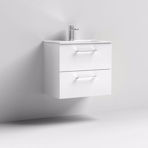 Nuie Arno Wall Hung 2-Drawer Vanity & Minimalist Basin - Unbeatable Bathrooms