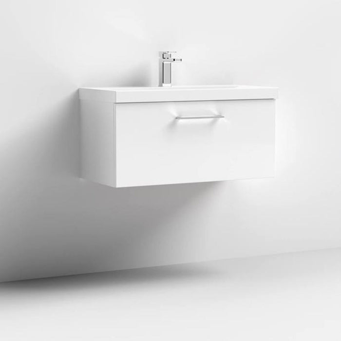 Nuie Arno Wall Hung 1-Drawer Vanity & Mid-Edge Basin - Unbeatable Bathrooms