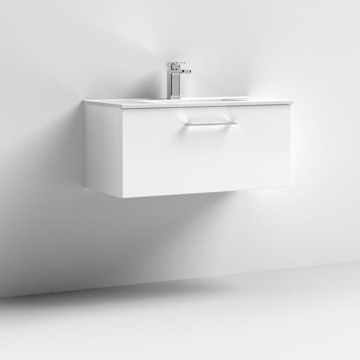 Nuie Arno Wall Hung 1-Drawer Vanity & Minimalist Basin - Unbeatable Bathrooms