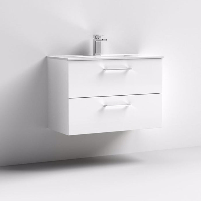 Nuie Arno Wall Hung 2-Drawer Vanity & Minimalist Basin - Unbeatable Bathrooms