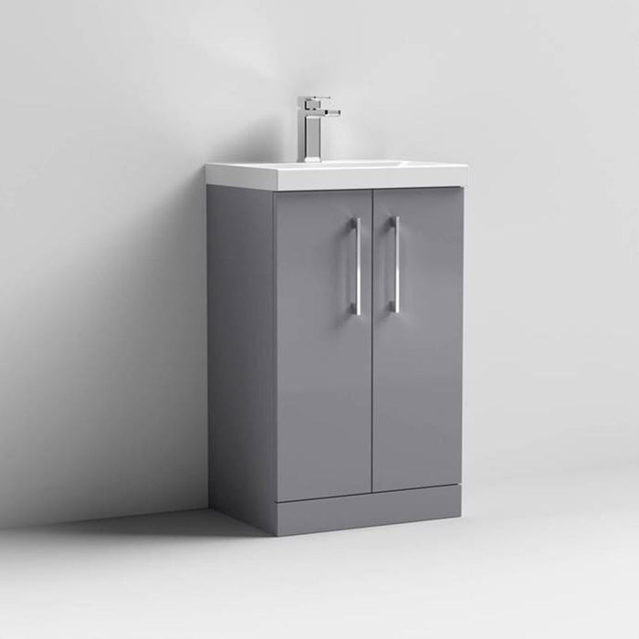 Nuie Arno Floor Standing 2-Door Vanity & Thin-Edge 1 Tap Hole Ceramic Basin - Unbeatable Bathrooms