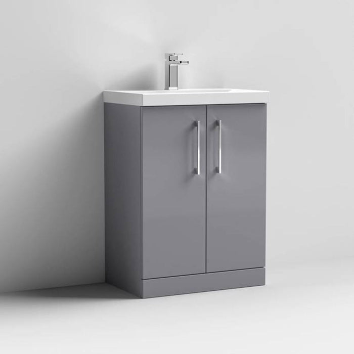 Nuie Arno Floor Standing 2-Door Vanity & Thin-Edge 1 Tap Hole Ceramic Basin - Unbeatable Bathrooms