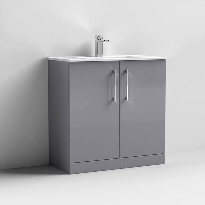 Nuie Arno Floor Standing 2-Door Vanity & Minimalist Basin - Unbeatable Bathrooms