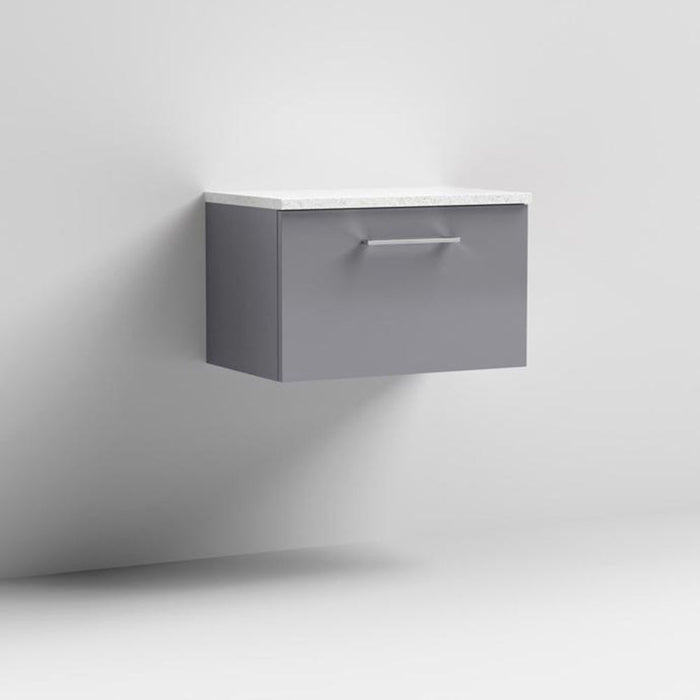 Nuie Arno Wall Hung 1-Drawer Vanity & Laminate Work Top - Unbeatable Bathrooms