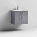 Nuie Arno Wall Hung 2-Door Vanity & Minimalist Basin - Unbeatable Bathrooms