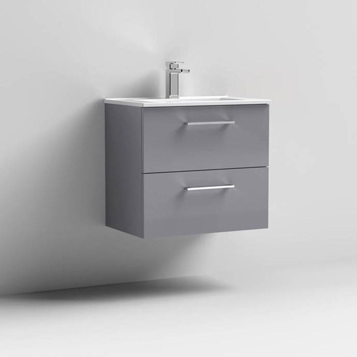 Nuie Arno Wall Hung 2-Drawer Vanity & Minimalist Basin - Unbeatable Bathrooms