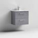 Nuie Arno Wall Hung 2-Drawer Vanity & Minimalist Basin - Unbeatable Bathrooms