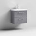Nuie Arno Wall Hung 2-Drawer Vanity & Thin-Edge 1 Tap Hole Ceramic Basin - Unbeatable Bathrooms