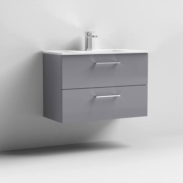 Nuie Arno Wall Hung 2-Drawer Vanity & Minimalist Basin - Unbeatable Bathrooms
