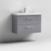 Nuie Arno Wall Hung 2-Drawer Vanity & Thin-Edge 1 Tap Hole Ceramic Basin - Unbeatable Bathrooms