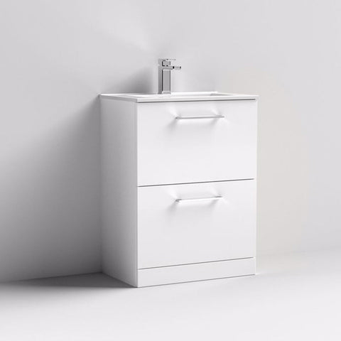 Nuie Arno Floor Standing 2-Drawer Vanity & Minimalist Basin - Unbeatable Bathrooms