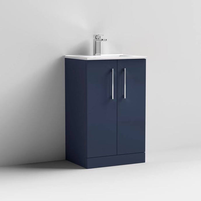 Nuie Arno Floor Standing 2-Door Vanity & Minimalist Basin - Unbeatable Bathrooms
