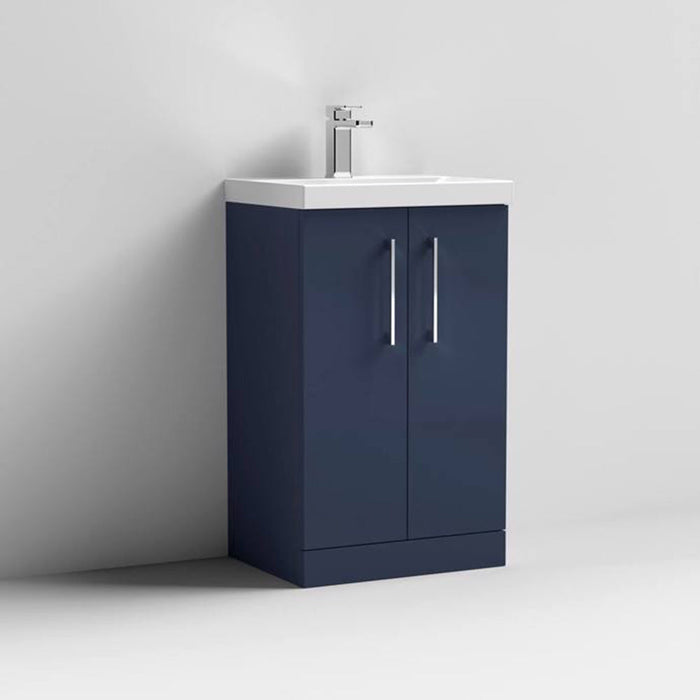 Nuie Arno Floor Standing 2-Door Vanity & Thin-Edge 1 Tap Hole Ceramic Basin - Unbeatable Bathrooms