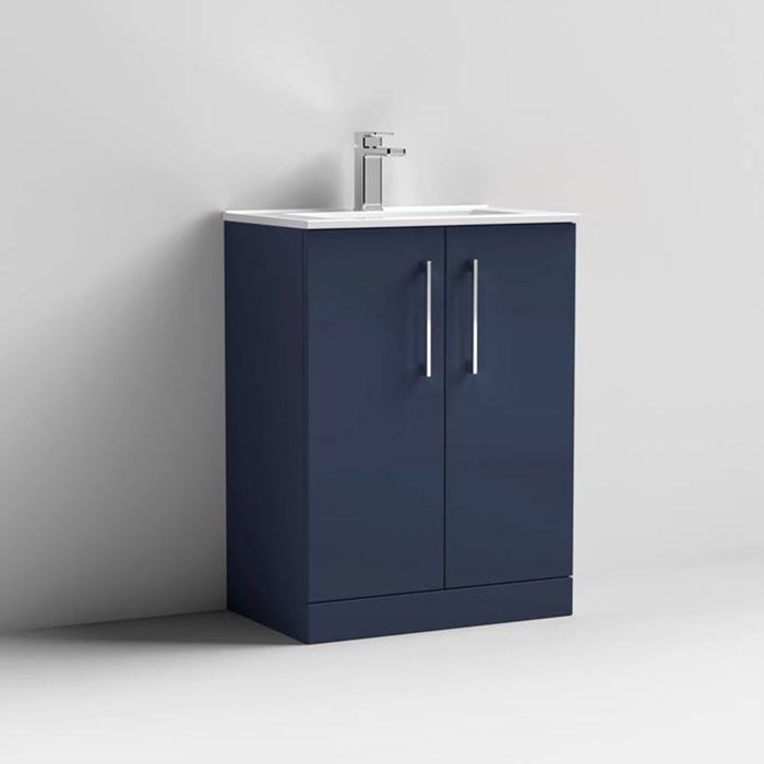 Nuie Arno Floor Standing 2-Door Vanity & Minimalist Basin - Unbeatable Bathrooms