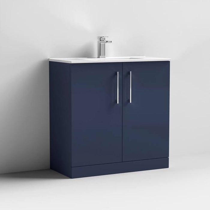 Nuie Arno Floor Standing 2-Door Vanity & Minimalist Basin - Unbeatable Bathrooms