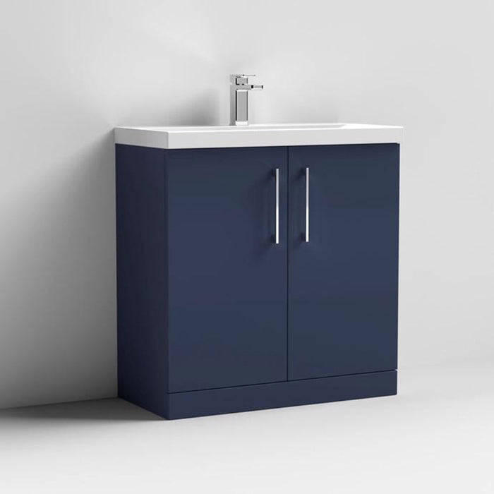 Nuie Arno Floor Standing 2-Door Vanity & Thin-Edge 1 Tap Hole Ceramic Basin - Unbeatable Bathrooms